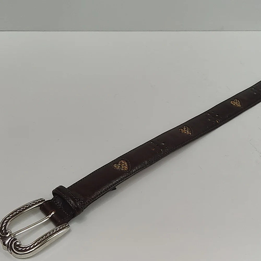 Brighton Leather Belt With Woven Cut Outs